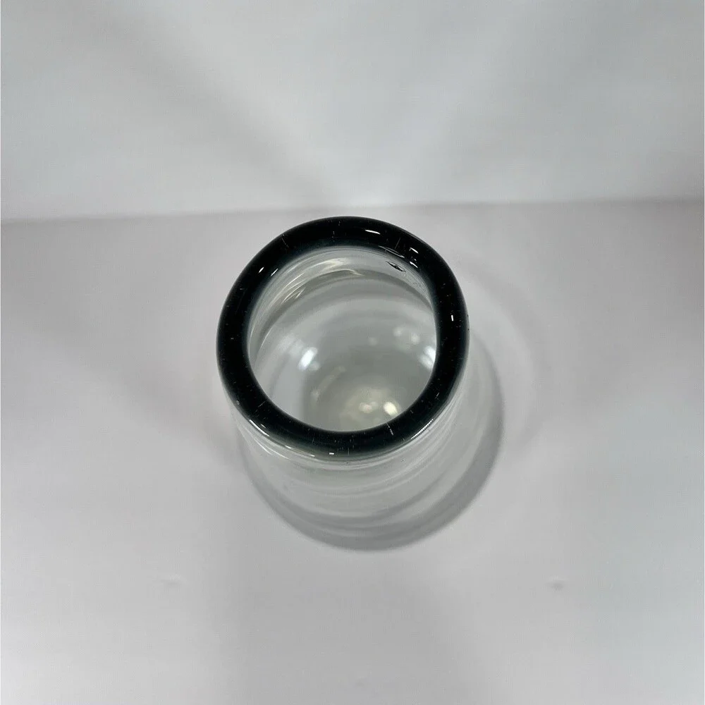 West‎ Elm Modern Clear Smoke Gray Recycled Glass Vase Hand Blown 12 3/4”